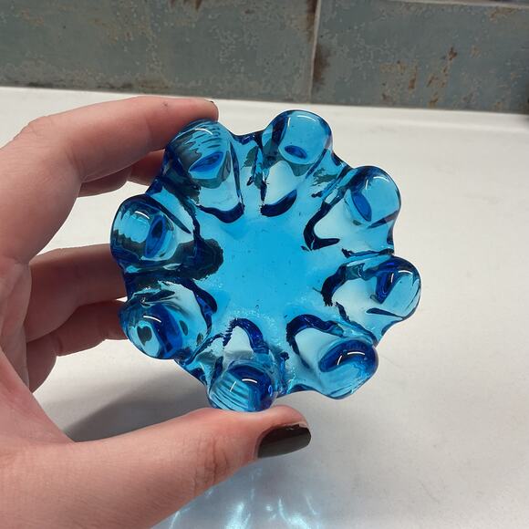 Cobalt Murano Style Finger Splash Nesting Art Glass Nesting Bowls - Picture 11 of 12